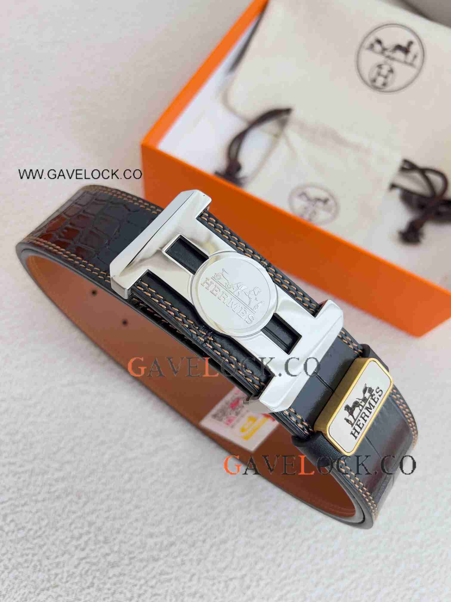 Best Copy Hermes Reversible Leather Strap 38mm for Men